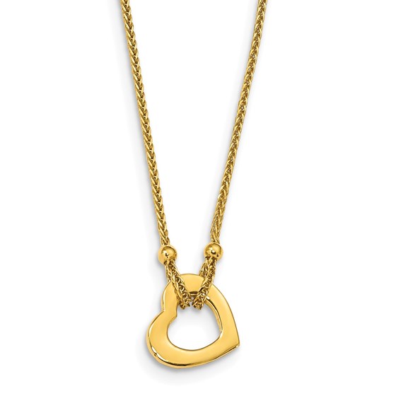 14k Yellow Gold Heart Necklace - 20 in. 14k Yellow Gold Heart Necklace - 20 in.