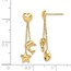 14k Yellow Gold Heart/Star/Dolphin Dangle Post Earrings - 46 mm