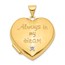 14k Yellow Gold Heart w/Diamond Locket and Heart Charm - 21 mm