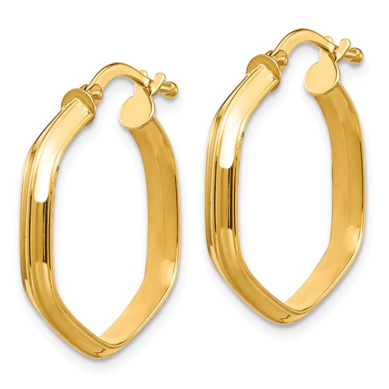 Buy 14k Yellow Gold Hexagon Hoop Earrings | APMEX