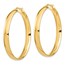 14k Yellow Gold High Polished 5 mm Hoop Earrings - 35 mm