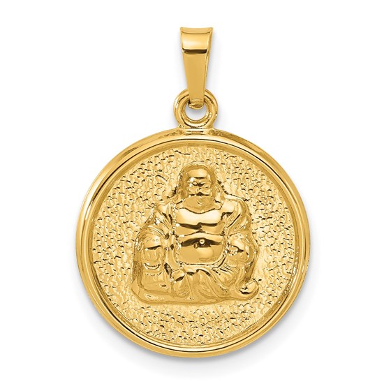 14K Yellow Gold Hollow Buddha Charm - 23.6 mm 14K Yellow Gold Hollow Buddha Charm - 23.6 mm