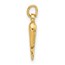 14K Yellow Gold Hollow Italian Horn Pendant - 16.8 mm