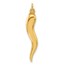 14K Yellow Gold Hollow Italian Horn Pendant - 32.9 mm