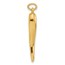 14K Yellow Gold Hollow Italian Horn Pendant - 32.9 mm