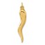 14K Yellow Gold Hollow Italian Horn Pendant - 32.9 mm