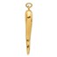 14K Yellow Gold Hollow Italian Horn Pendant - 43.2 mm