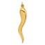 14K Yellow Gold Hollow Italian Horn Pendant - 43.2 mm