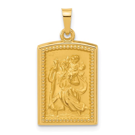 14K Yellow Gold Hollow St. Christopher Medal - 25.5 mm 14K Yellow Gold Hollow St. Christopher Medal - 25.5 mm
