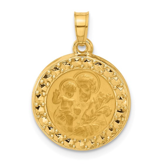 14K Yellow Gold Hollow St. Joseph Medal - 21.1 mm 14K Yellow Gold Hollow St. Joseph Medal - 21.1 mm