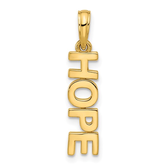 14K Yellow Gold HOPE Pendant - 25.5 mm 14K Yellow Gold HOPE Pendant - 25.5 mm