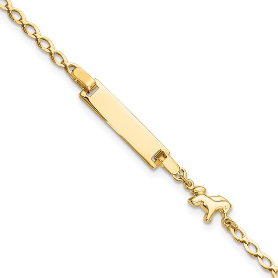 14K Yellow Gold Horse / Pony Children's ID Bracelet - 6 in. 14K Yellow Gold Horse / Pony Children's ID Bracelet - 6 in.