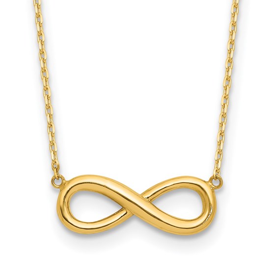 14K Yellow Gold Infinity 16.5in with 1in ext Necklace - 16.5 in.