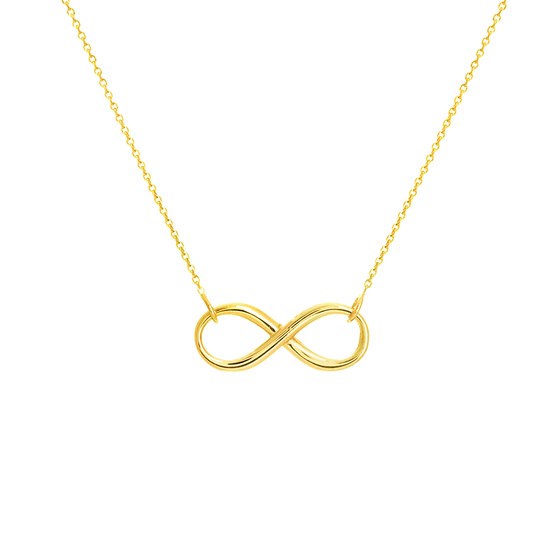 14K Yellow Gold Infinity Necklace .8 mm Cable Chain - 16-18 in. 14K Yellow Gold Infinity Necklace .8 mm Cable Chain - 16-18 in.