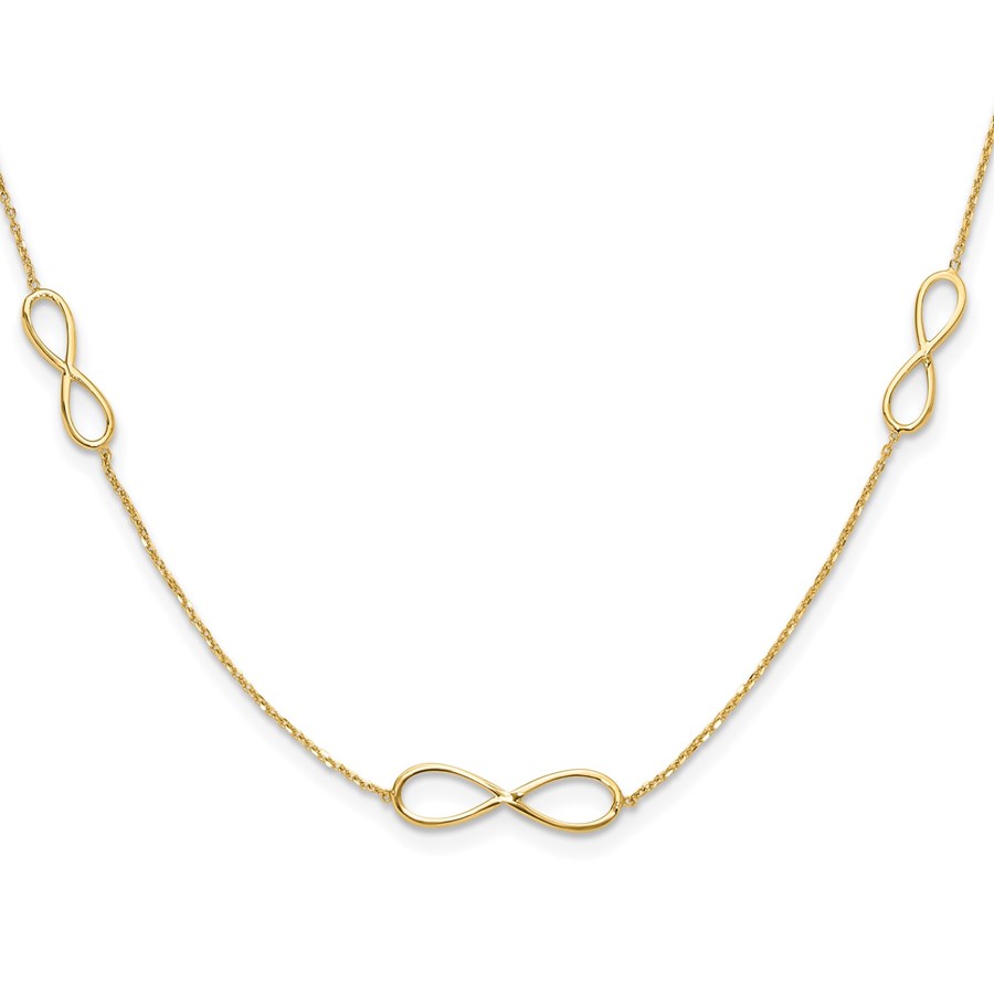 14K Yellow Gold Infinity Stations Necklace - 16 in.