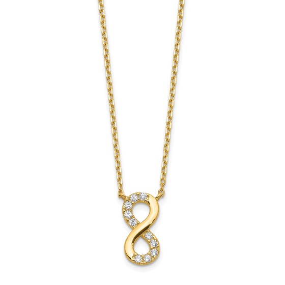 14k Yellow Gold Infinity Symbol CZ Necklace - 20 in.
