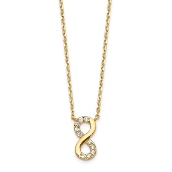 14k Yellow Gold Infinity Symbol CZ Necklace - 20 in. 14k Yellow Gold Infinity Symbol CZ Necklace - 20 in.