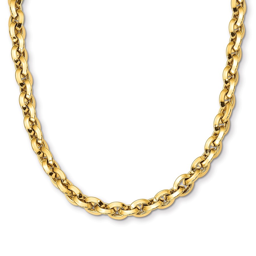 14k Yellow Gold Knife-edge Rolo Link Necklace - 17.25 in.