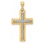 14K Yellow Gold Large 1/10ct. Diamond Cross Pendant - 5.5 mm