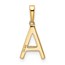 14K Yellow Gold Letter A Initial Pendant - 15.8 mm