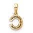 14K Yellow Gold Letter C Initial with Bail Pendant - 12.5 mm