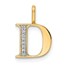 14K Yellow Gold Letter D Initial Pendant - 15.09 mm
