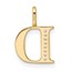 14K Yellow Gold Letter D Initial Pendant - 15.09 mm
