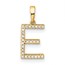 14K Yellow Gold Letter E Initial Pendant - 15.8 mm