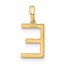 14K Yellow Gold Letter E Initial Pendant - 15.8 mm
