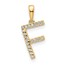 14K Yellow Gold Letter F Initial Pendant - 16 mm