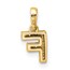 14K Yellow Gold Letter F Initial with Bail Pendant - 12 mm