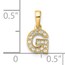 14K Yellow Gold Letter G Initial with Bail Pendant - 13 mm