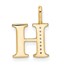 14K Yellow Gold Letter H Initial Pendant - 15.08 mm