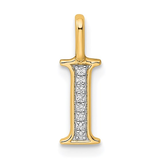 14K Yellow Gold Letter I Initial Pendant - 14.99 mm 14K Yellow Gold Letter I Initial Pendant - 14.99 mm