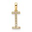 14K Yellow Gold Letter I Initial Pendant - 16 mm