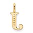 14K Yellow Gold Letter J Initial Pendant - 15.56 mm