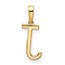 14K Yellow Gold Letter J Initial Pendant - 16 mm