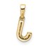 14K Yellow Gold Letter J Initial with Bail Pendant - 13.8 mm