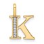14K Yellow Gold Letter K Initial Pendant - 15.64 mm