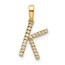 14K Yellow Gold Letter K Initial Pendant - 16 mm