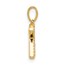 14K Yellow Gold Letter K Initial Pendant - 16 mm