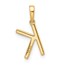 14K Yellow Gold Letter K Initial Pendant - 16 mm