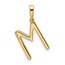 14K Yellow Gold Letter M Initial Pendant - 18 mm