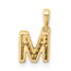 14K Yellow Gold Letter M Initial with Bail Pendant - 14 mm