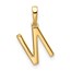14K Yellow Gold Letter N Initial Pendant - 16 mm