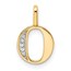 14K Yellow Gold Letter O Initial Pendant - 15.22 mm