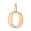 14K Yellow Gold Letter O Initial Pendant - 15.22 mm