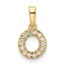 14K Yellow Gold Letter O Initial with Bail Pendant - 14 mm
