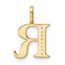 14K Yellow Gold Letter R Initial Pendant - 15.46 mm