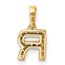 14K Yellow Gold Letter R Initial with Bail Pendant - 13 mm